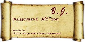 Bulyovszki Jázon névjegykártya